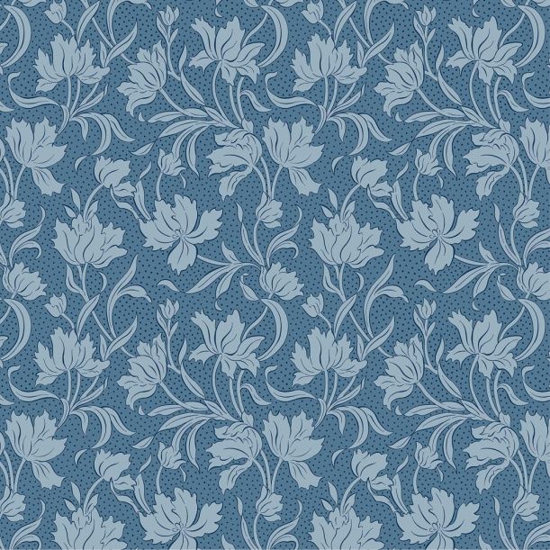 Liberty Craft Garden fabric: Craft Blooms, Blue