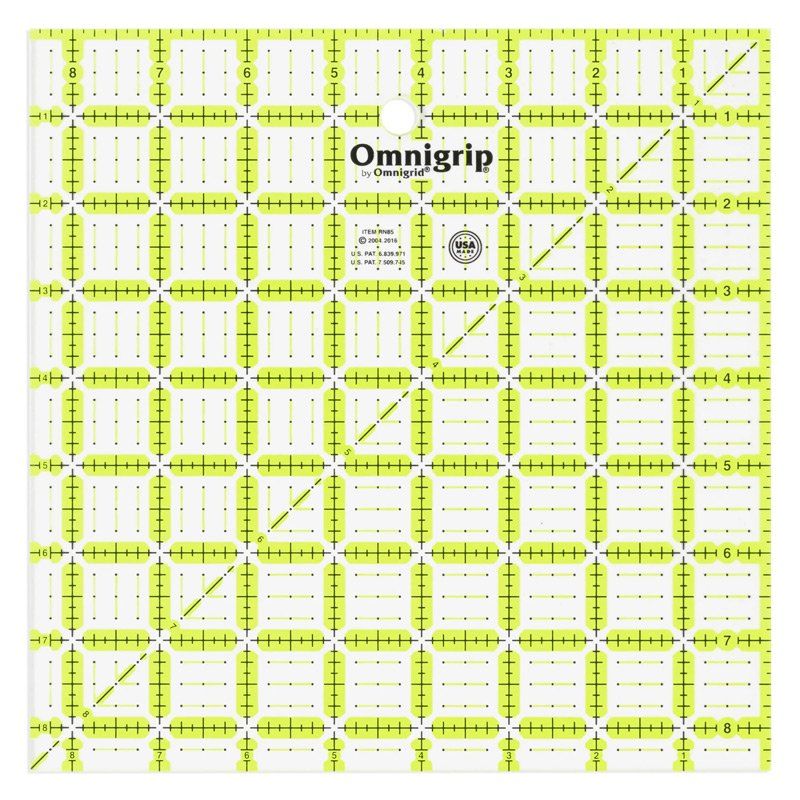 Omnigrip 8.5" x 8.5" Non Slip Patchwork Ruler