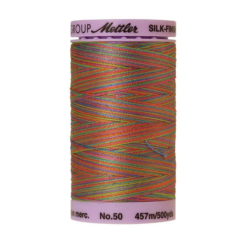 Mettler 50 Variegated Cotton Thread 9842, Preppy Brights