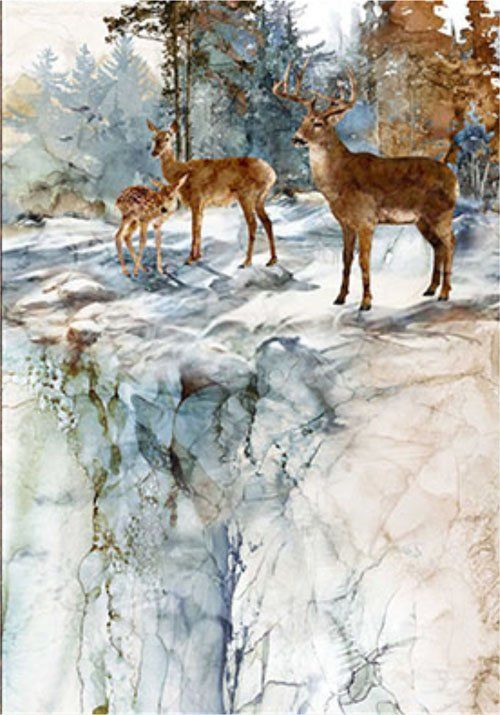 Highland View fabric: Deer Panel 32" (81cm)