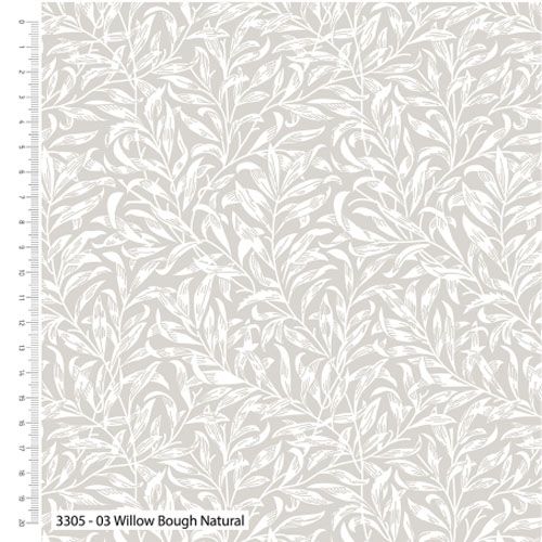 William Morris Quilt Backs: Willow Boughs Natural 108"  (per 1/4 metre)