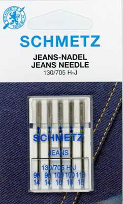 Schmetz Denim Sewing Machine Needles Sizes 2 x 90/14 2 x 100/16 1 x 110/18 Schmetz Denim Sewing Machine Needles Sizes 2 x 90/14 2 x 100/16 1 x 110/18