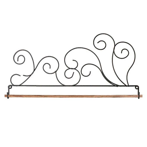 Patchwork Quilt Wire Hanger Classic Curl Fabric Holder 22" with Dowel Patchwork Quilt Wire Hanger Classic Curl Fabric Holder 22" with Dowel