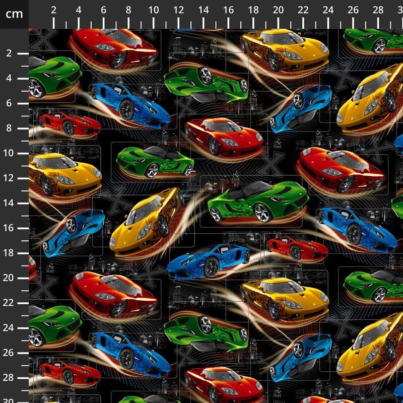 Just for Fun fabric: Fast and Wild, Fast Cars