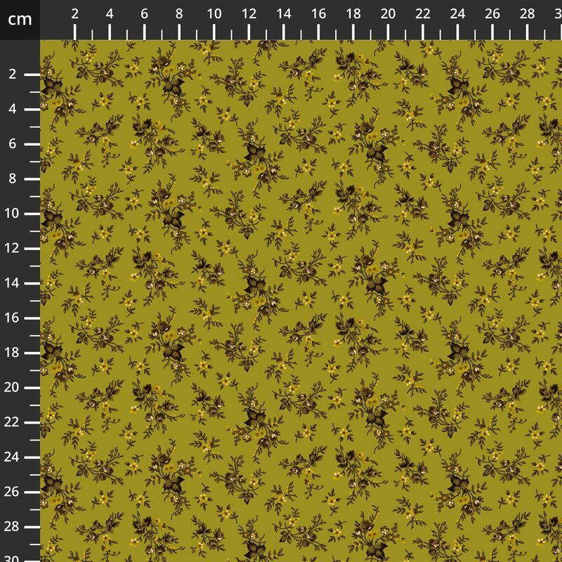 Country Coordinates fabric, Scrap Basket Favorites, Pressed Flowers, Green