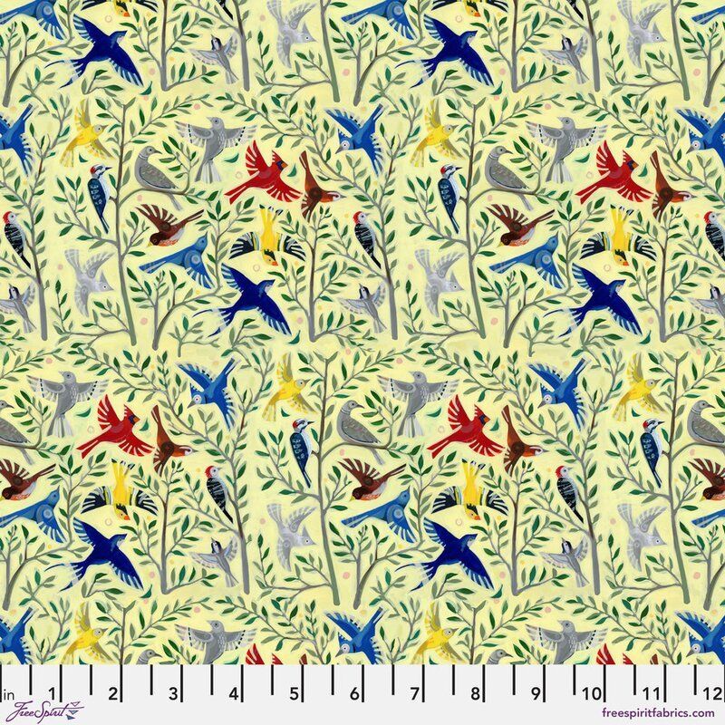 Backyard Wonder fabric: Songbird Symphony, Yellow
