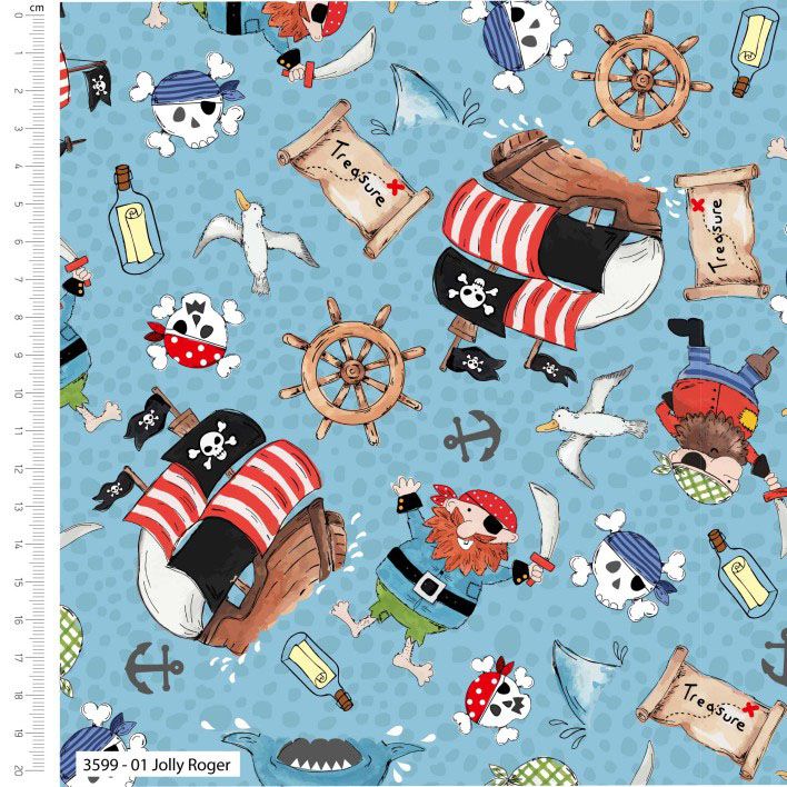 Ship Ahoy fabric: Jolly Roger