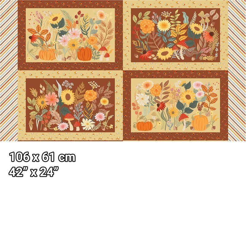 Nature's Way fabric: Harvest Gathering Panel 60cm Nature's Way fabric: Harvest Gathering Panel 60cm