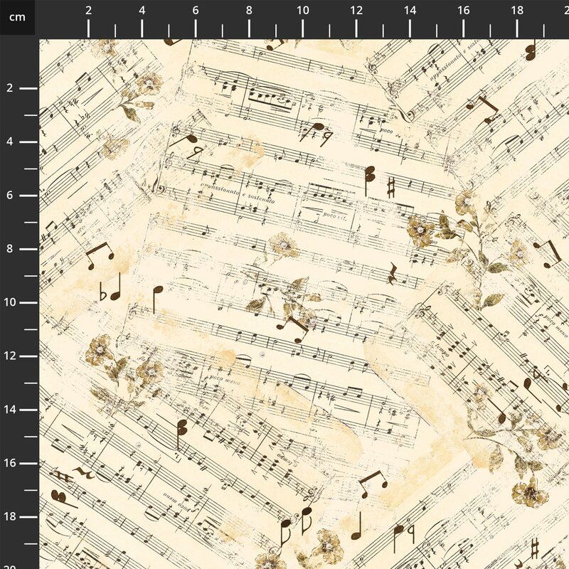 Music Fabric: Modern Lace, Musical Sheets, Ivory Music Fabric: Modern Lace, Musical Sheets, Ivory