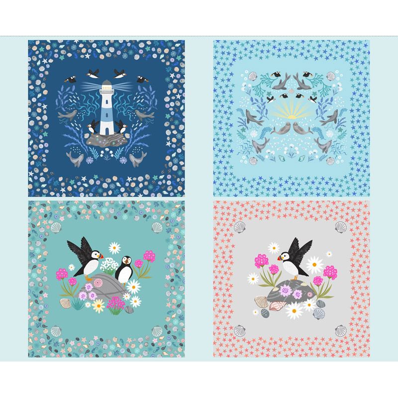 Puffin Rock fabric: Cushion Panel 36" (90cm)