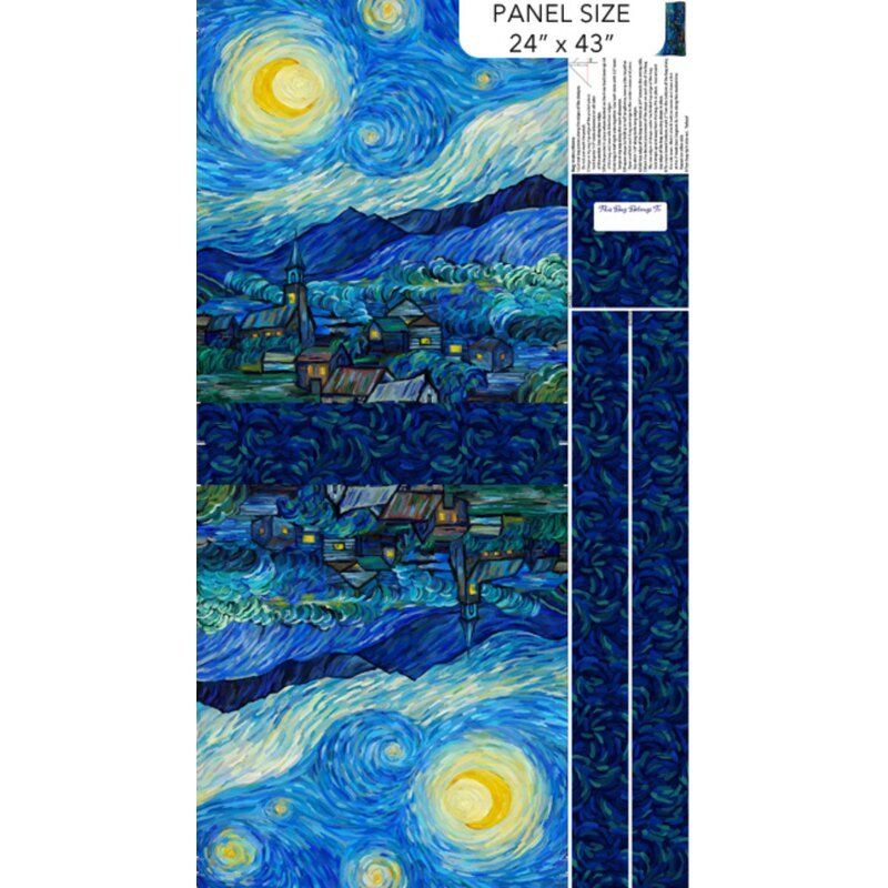 Starry Night fabric: Canvas Bag Panel 24" (60cm)