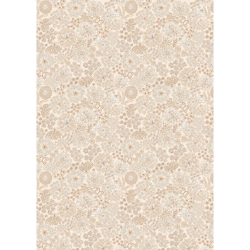 Jardin d'Automne fabric: Autumn Butterfly Floral on Light Stone Jardin d'Automne fabric: Autumn Butterfly Floral on Light Stone