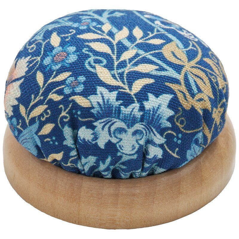 Pin Cushion with Arts & Crafts Woodblock Design
