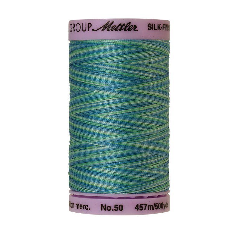 Mettler 50 Variegated Cotton Thread 9814, Sea Spray