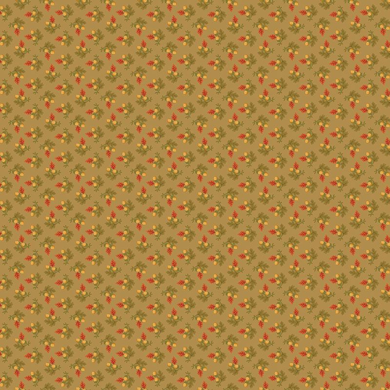 Autumn Woods fabric: Gathered Acorns, Brown