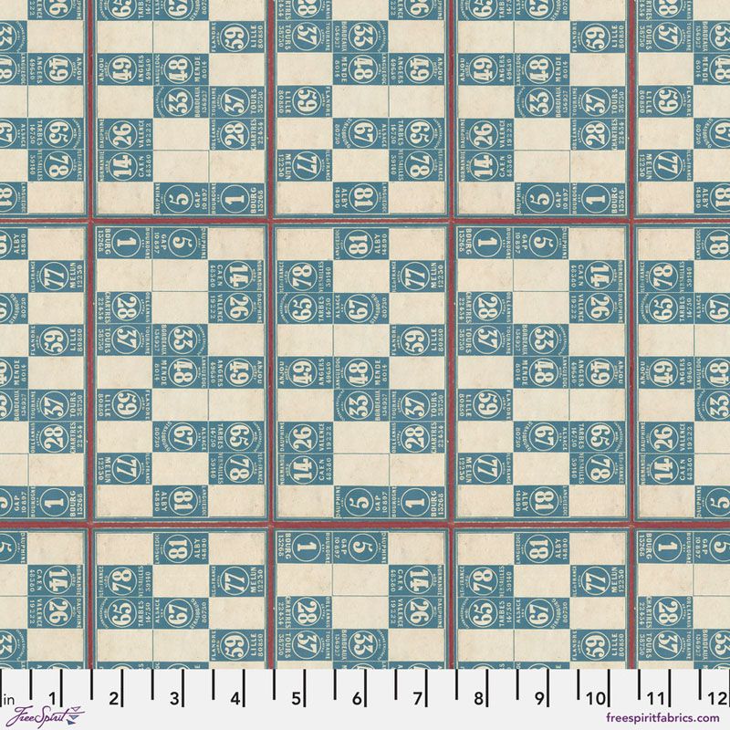 Eclectic Elements Palette fabrics, Blue Numbers