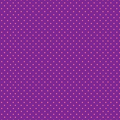 Makower Small Spots Fabric: Pink Spots Purple (per 1/4 metre)