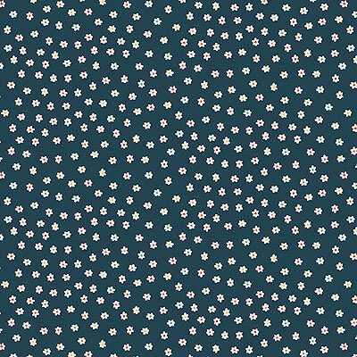 Amelia fabric: Daisy Navy (per 1/4 metre)