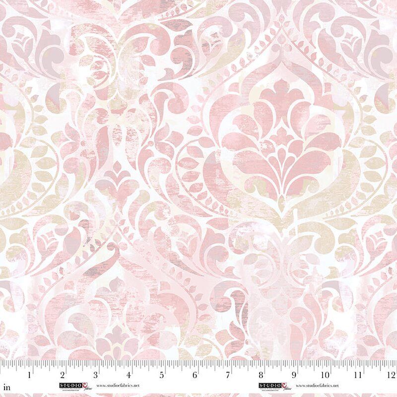 You Damask!: Damask Blush 118" Wide Quilt Back