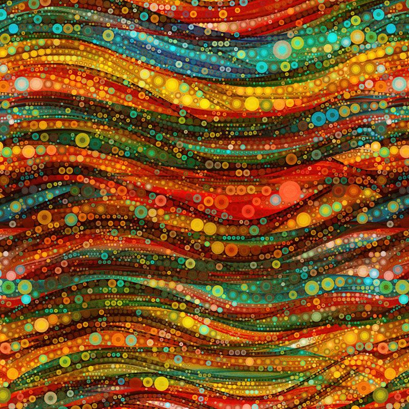 Gigi in the Garden Fabric: Bubble Wave, Multi Gigi in the Garden Fabric: Bubble Wave, Multi