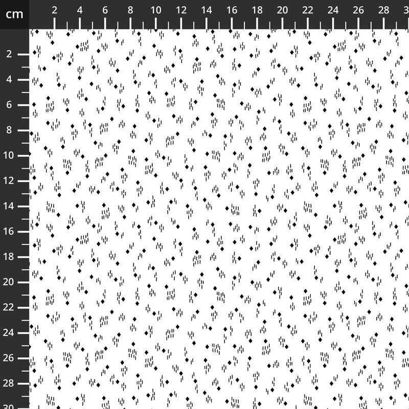 Monochrome fabric: Pen and Ink, Rhythm, White