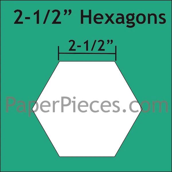 English Paper Piecing  Hexagon 2-1/2" 25 pieces