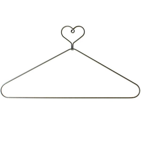 Wire Hanger  6" Heart with closed bottom