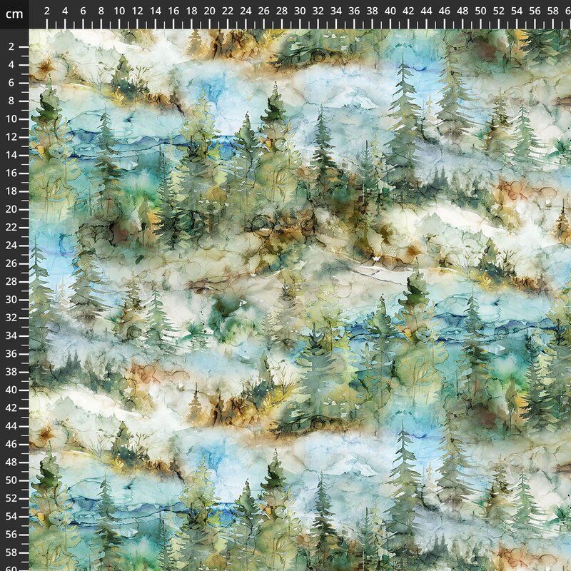 The Great Outdoors fabric: Mountain Scene