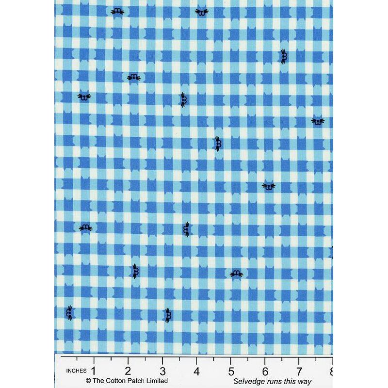 Whisker Wonderland fabric: Gingham, Sky Whisker Wonderland fabric: Gingham, Sky