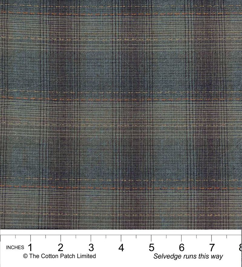 Tochio Yarn-Dyed fabric: Large Plaid, Storm