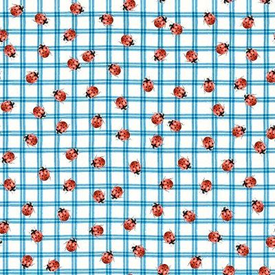 Just for Kids fabric: Ladybird Check Blue (per 1/4 metre)