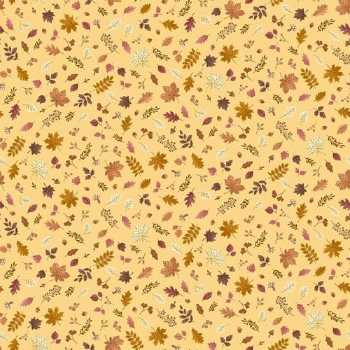 Hello Autumn Fabric, Foliage Cascade, Yellow