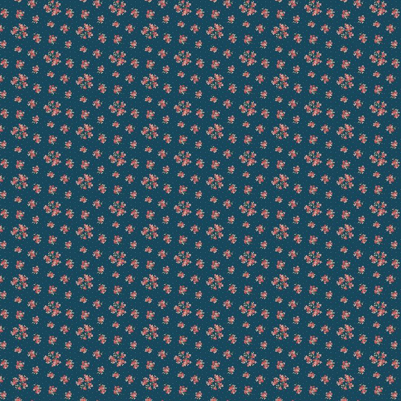 Lighthouse Blue fabric: Sand Verbena, Navy