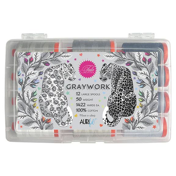 Aurifil Tula Pink Graywork Thread Box