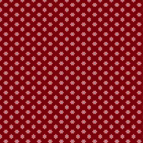 Midnight Meadow fabric: Daisy, Red