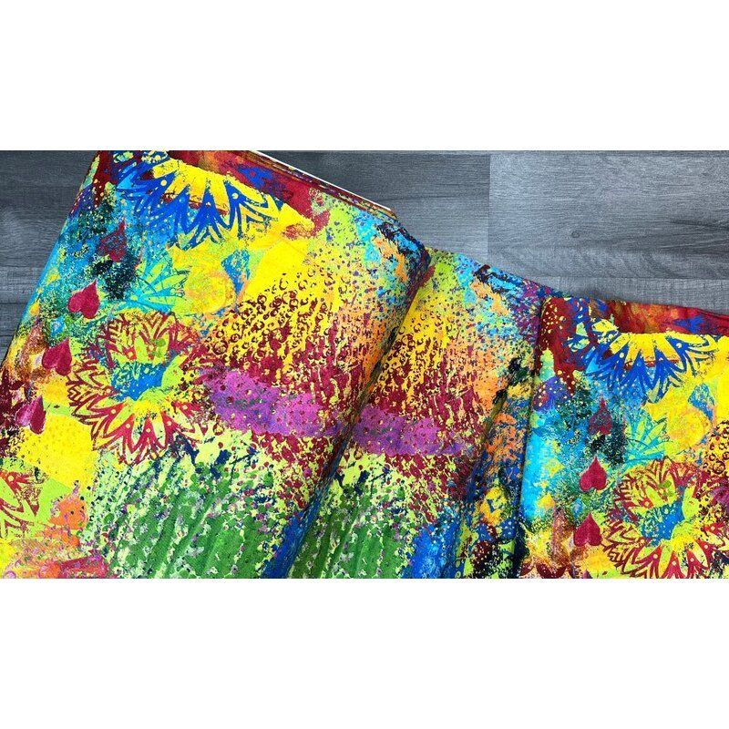 Skylights Extra Wide Quilt Back Fabric: Paint Splatters, Multi (per 1/4 metre) Skylights Extra Wide Quilt Back Fabric: Paint Splatters, Multi (per 1/4 metre)