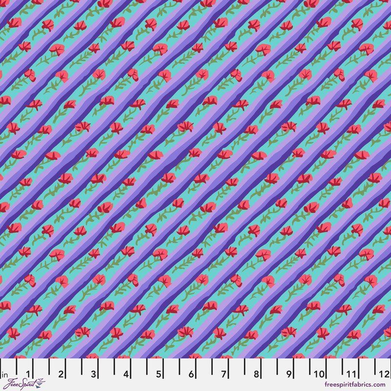 Kaffe Fassett Fabric Diagonal Poppy, Purple