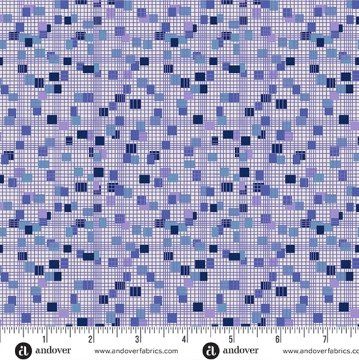 Mystic Meadow fabric, Grid, Blue