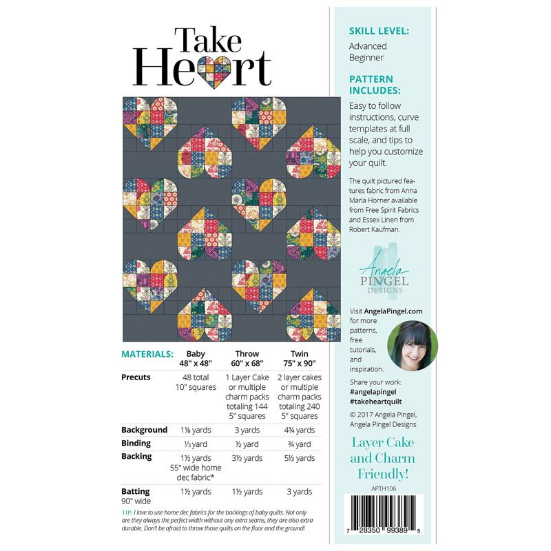 Take Heart Quilt Pattern by Angela Pingel Designs