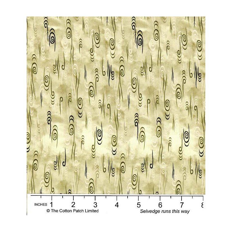 Dawn fabric: Swirls, Green