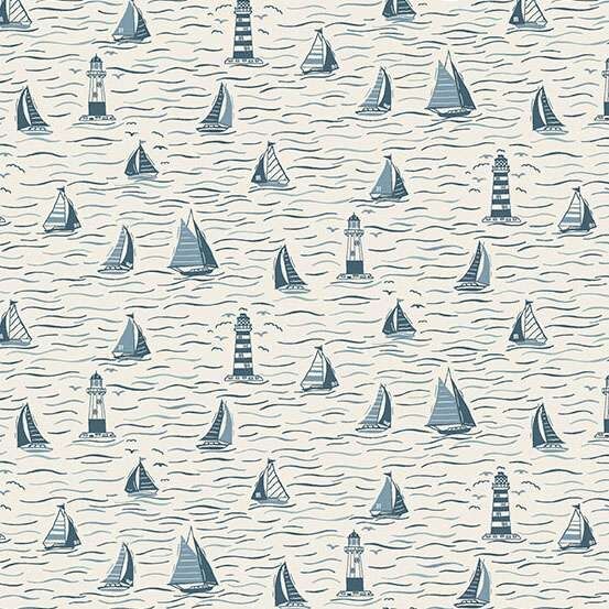 Driftwood fabric, Sailing, Cream