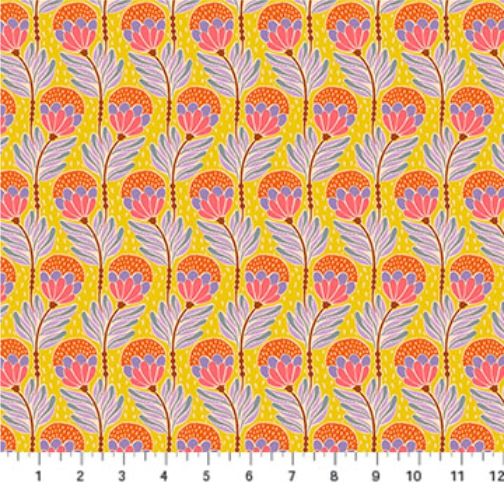 Shooting Star fabric: Bouncy Blooms, Saffron Lush Shooting Star fabric: Bouncy Blooms, Saffron Lush
