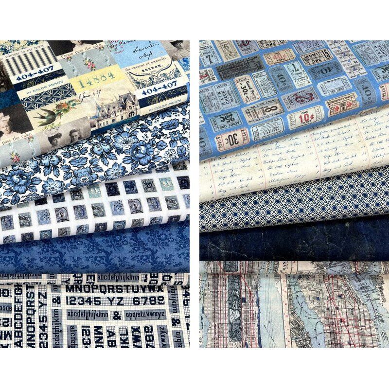 Tim Holtz Eclectic Elements Palette Indigo Fat Quarter Pack