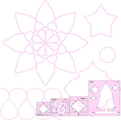 DM Quilting  Christmas Quilting Set of  4 Templates