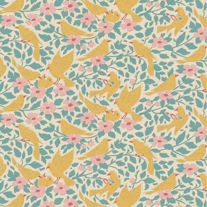 Tilda Songbird fabric: Ava, Teal