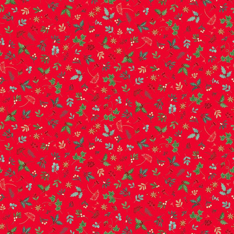 Good Tidings Fabric: Sprig, Red