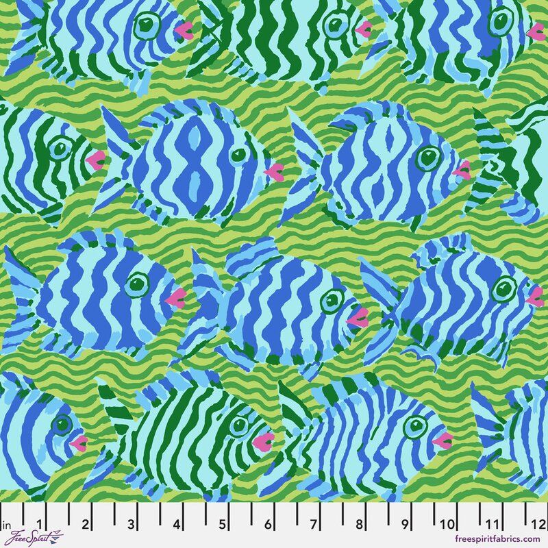 Kaffe Fassett Collective Fabric Minnows, Lime