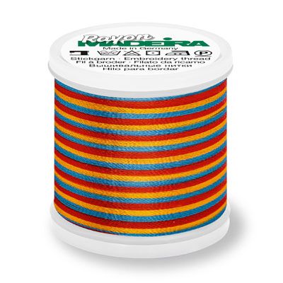 Madeira Embroidery Thread 2142 Multi Colour Orange Red Blue