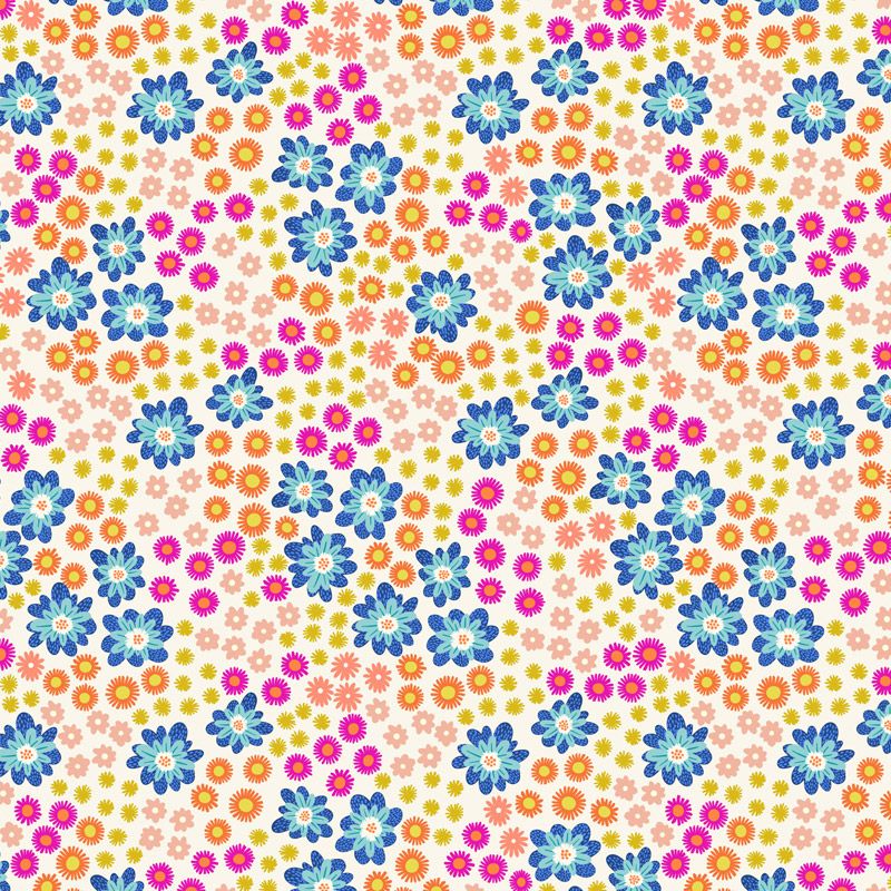 Creative Landscapes fabric: Dotty Flowers on Cream
