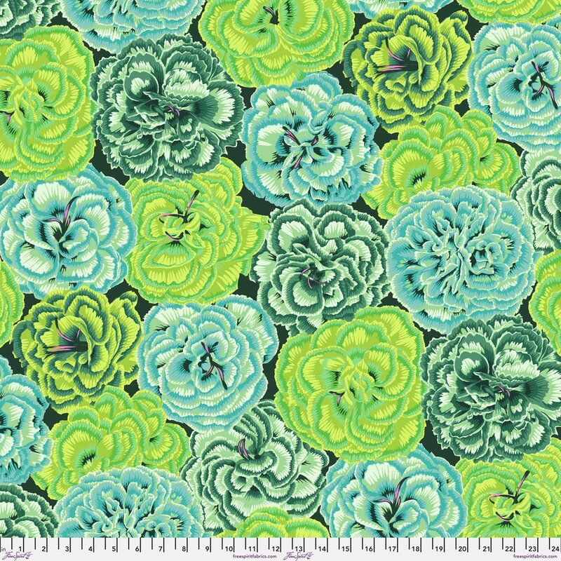 Kaffe Fassett Collective Fabric Picotee Carnations, Green